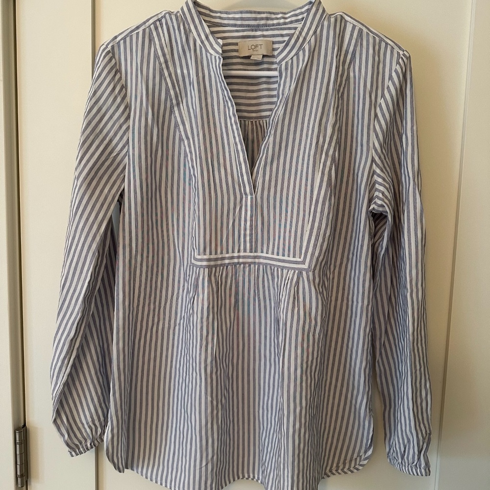 LOFT WOMEN’S BLOUSE STRIPED SIZE M